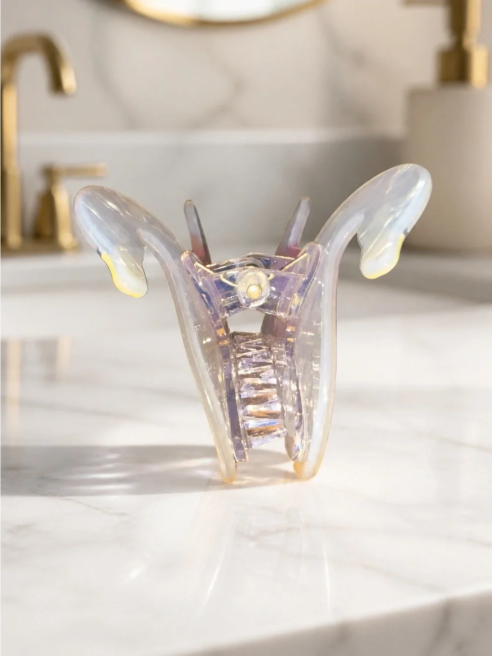 Iridescent Swan Hair Clip
